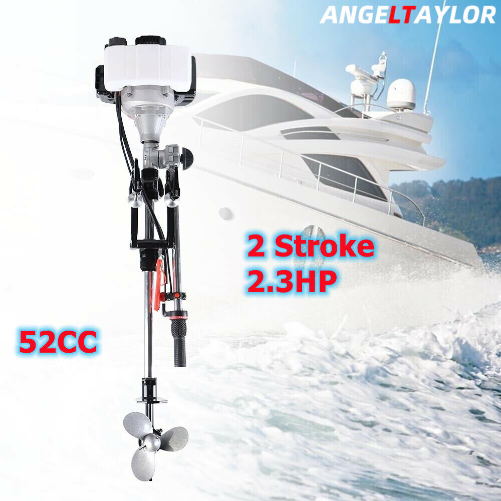 OUKANING 52cc 2.3HP 2-Stroke Outboard Motor CDI Water Cooling System Fishing Boat Engine with Short Shaft