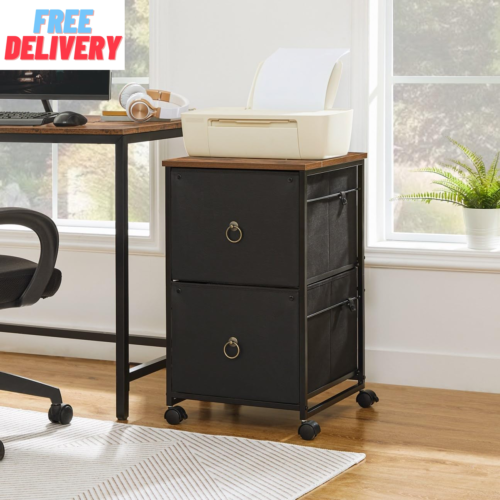 2-Drawer Mobile File Cabinet, Vertical Filing Cabinet, Office Cabinet,