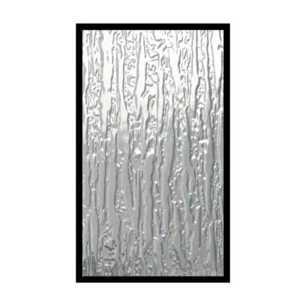 36 in. x 80 in. Right-Hand Inswing 3/4 Lite Water Wave Glass Finishe Black Fiberglass Prehung Front Door