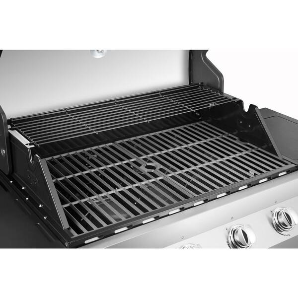 Premier 4-Burner Natural Gas Grill in Stainless Steel with Side Burner