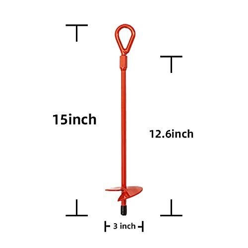 Ground Anchors Heavy Duty Anchor Stakes 15 Inch 6 Pack Easy Screw In With Drill