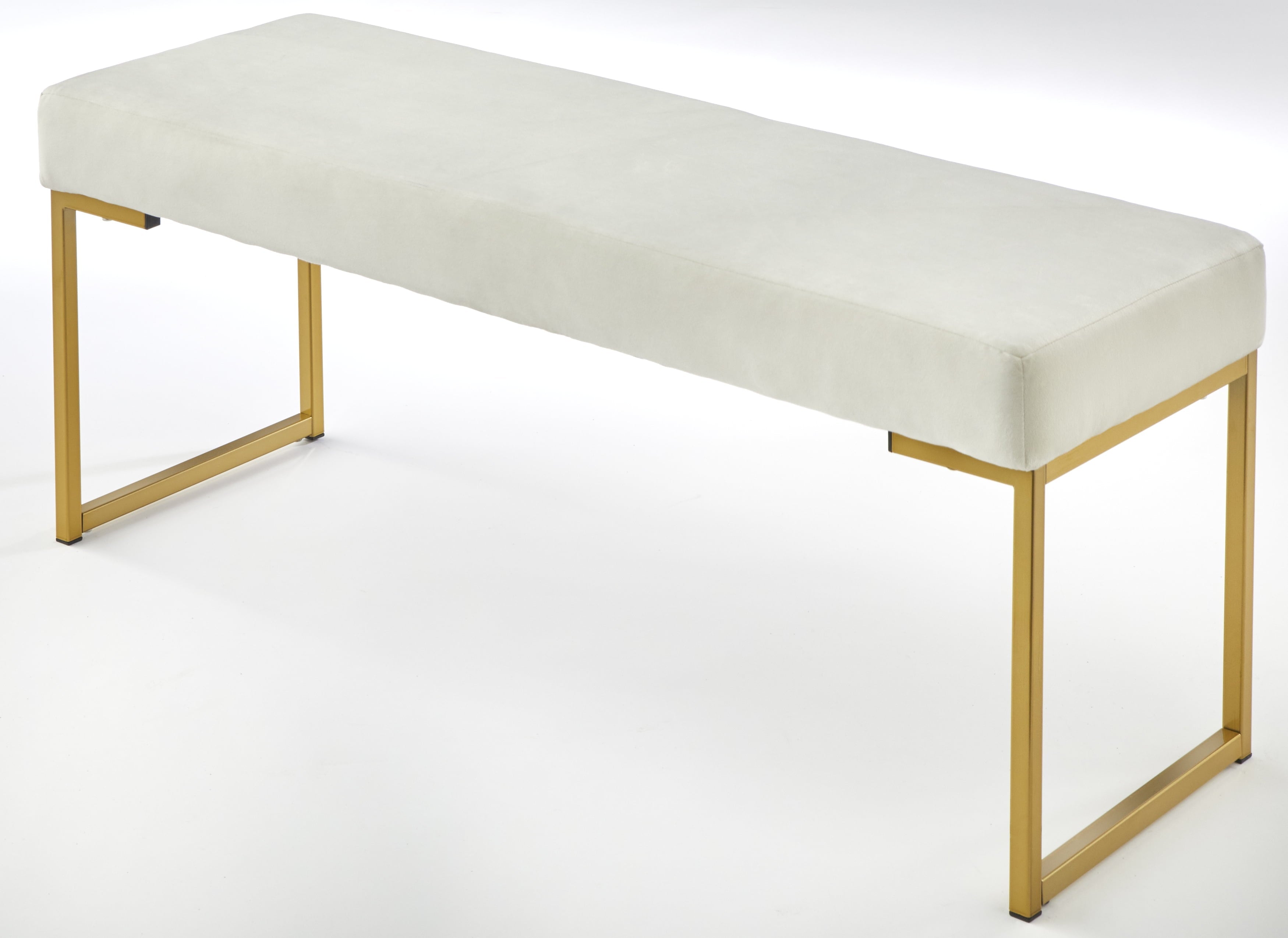 TMS Delarue Upholstered Bench, White Velvet