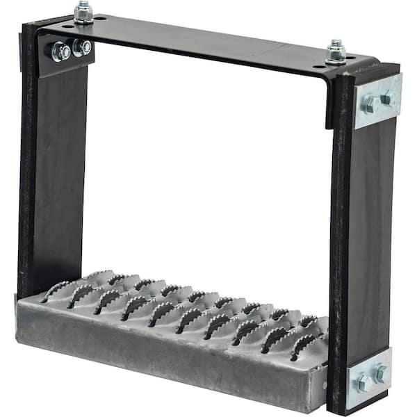 12 in. x 11 in. Flexible Rubber Step with Galvanized Steel Diamond Deck-Span Tread