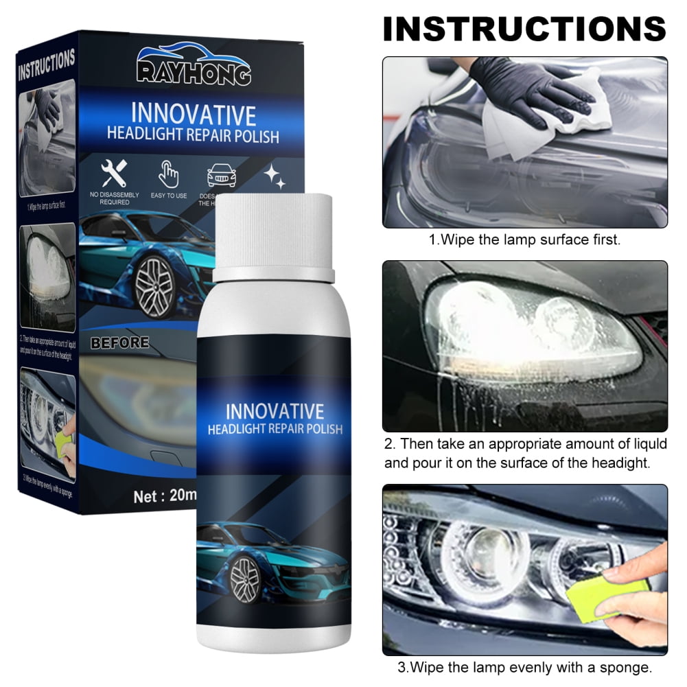JFY Auto parts polishing headlamp agent brightening white headlamp maintenance lamp repair fluid set lamp retreading agent(20ML/30ML/50ML)