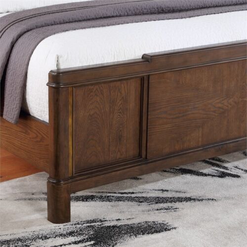 Milan Walnut Brown Wood King Bed