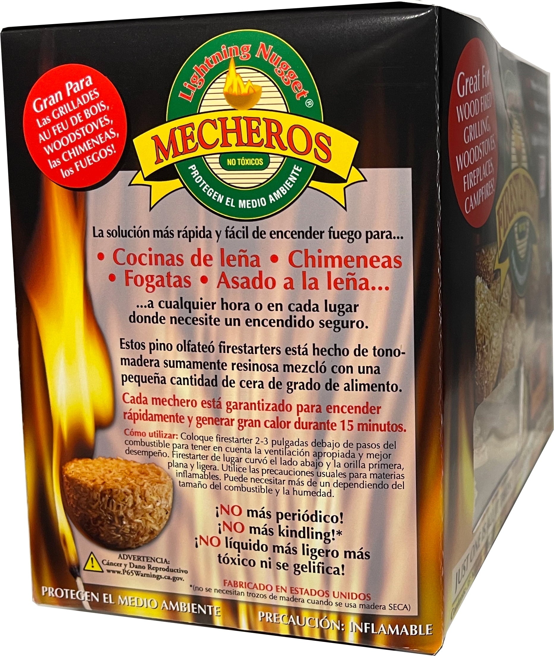 Lightning Nuggets - All Natural Fire Starters - Lightning Nugget 35 Count box with each nugget measuring 2 1/8