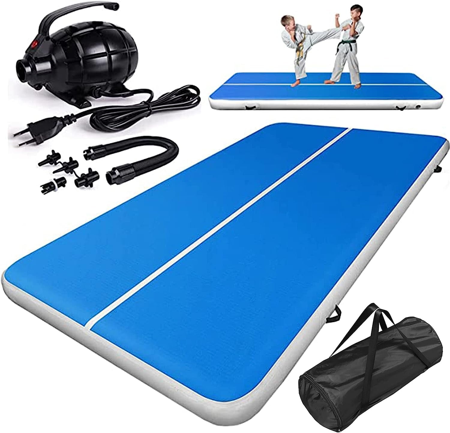 20 X 6.6 FT Inflatable Air Mat Tumble Track Tumbling Mat, 8 Inches Thickness Training Mat With Carry Bag Electric Pump for Home/Gym/Yoga/Training/Cheerleading
