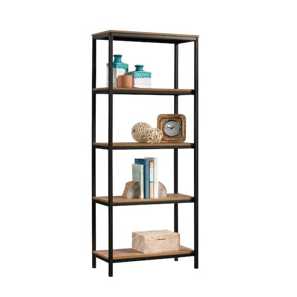 North Avenue 56.772 in. Sindoori Mango Engineered Wood 5-Shelf Accent Bookcase
