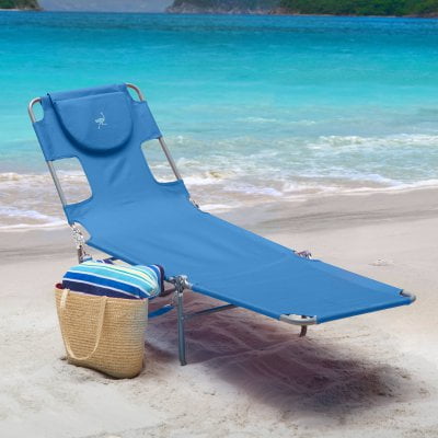 Ostrich Folding Chaise Lounge, Blue