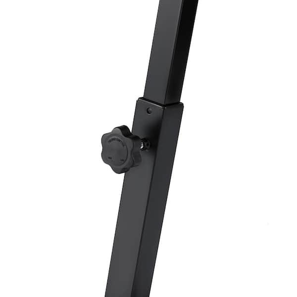 23.75 in. Solid-Top Black Mobile Laptop Desk with Adjustable Height