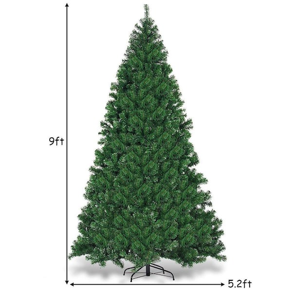9 ft. Pre-Lit LED Full Artificial Christmas Tree with 700 LED Lights and Metal Stand, Classical Christmas Tree