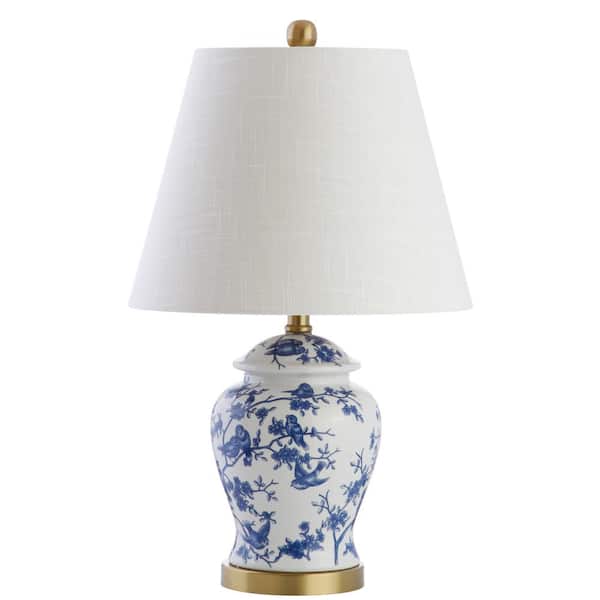 Penelope 22 in. Blue/White Chinoiserie Table Lamp