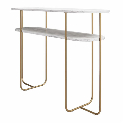Novogratz Athena Console Table, White Marble