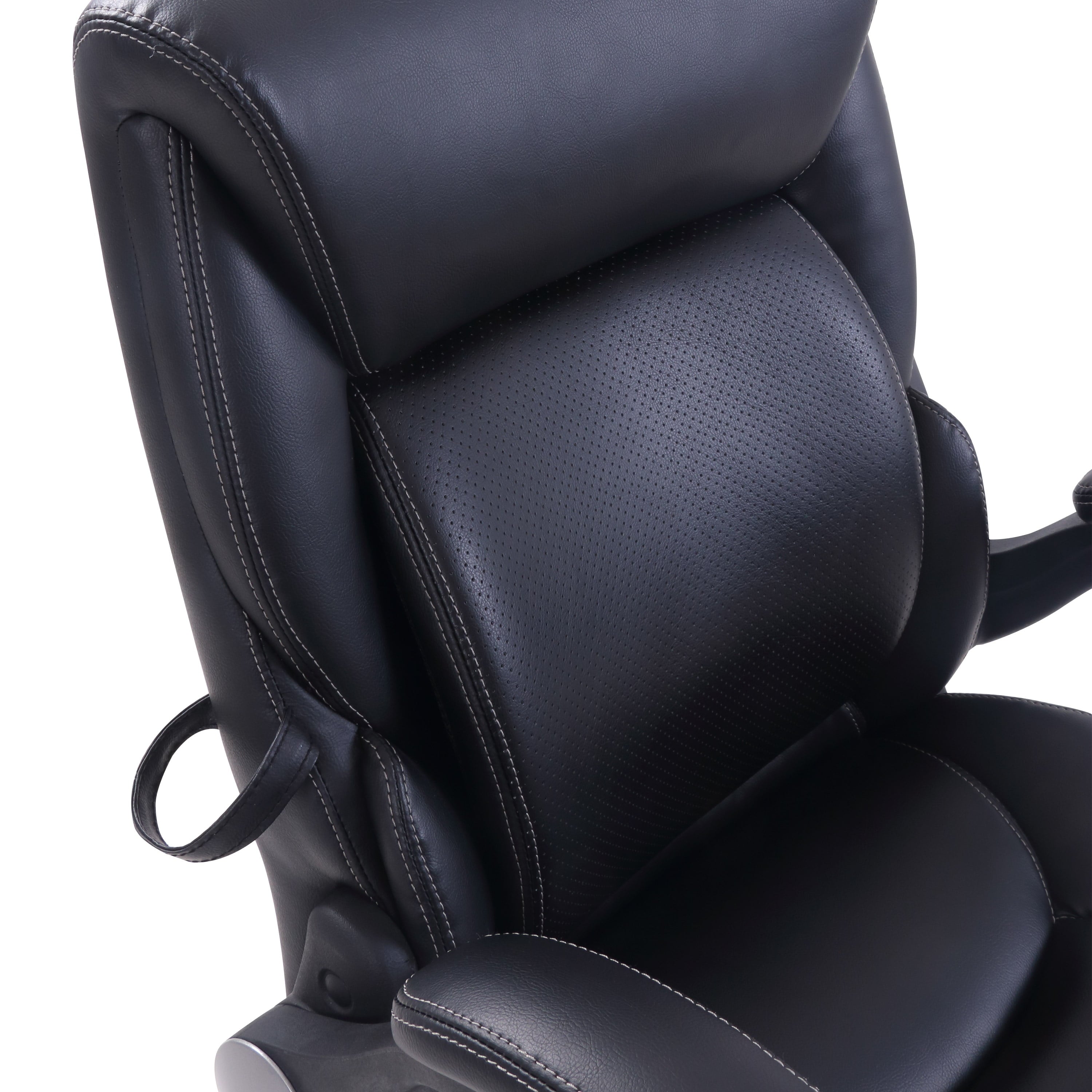 Serta Air Lumbar Bonded Leather Manager Office Chair, Black