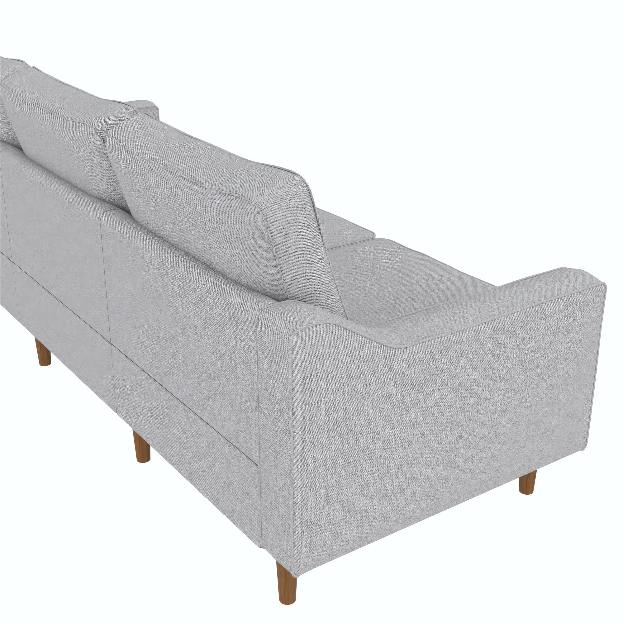 DHP Zion Modular 3-Seater Sofa, Gray Linen