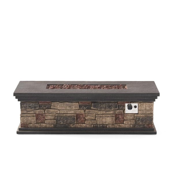 Fox Stone Rectangular Stone Fire Pit (No Tank Holder)
