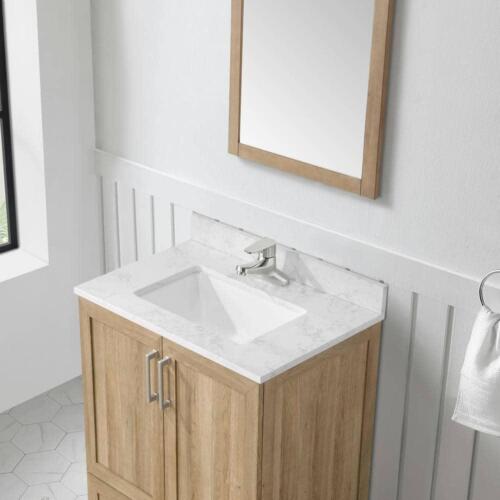 Glacier Bay Bathroom VanityTop 30"W Weathered Tan+White Cultured MarbleTop+1Sin<wbr/>k