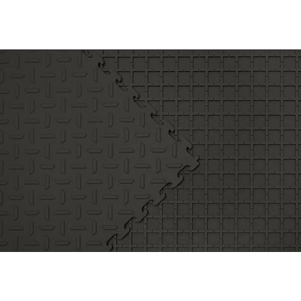 18.4 in. x 18.4 in. Black PVC Garage Flooring Tile (6-Pack)