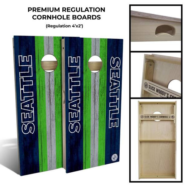 Seattle Football Cornhole Board Set (Includes 8 Bags)