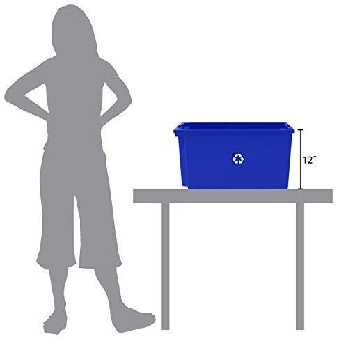 3-Pack Commercial Industrial Heavy Duty Stackable Large Capacity Recycling Bi...