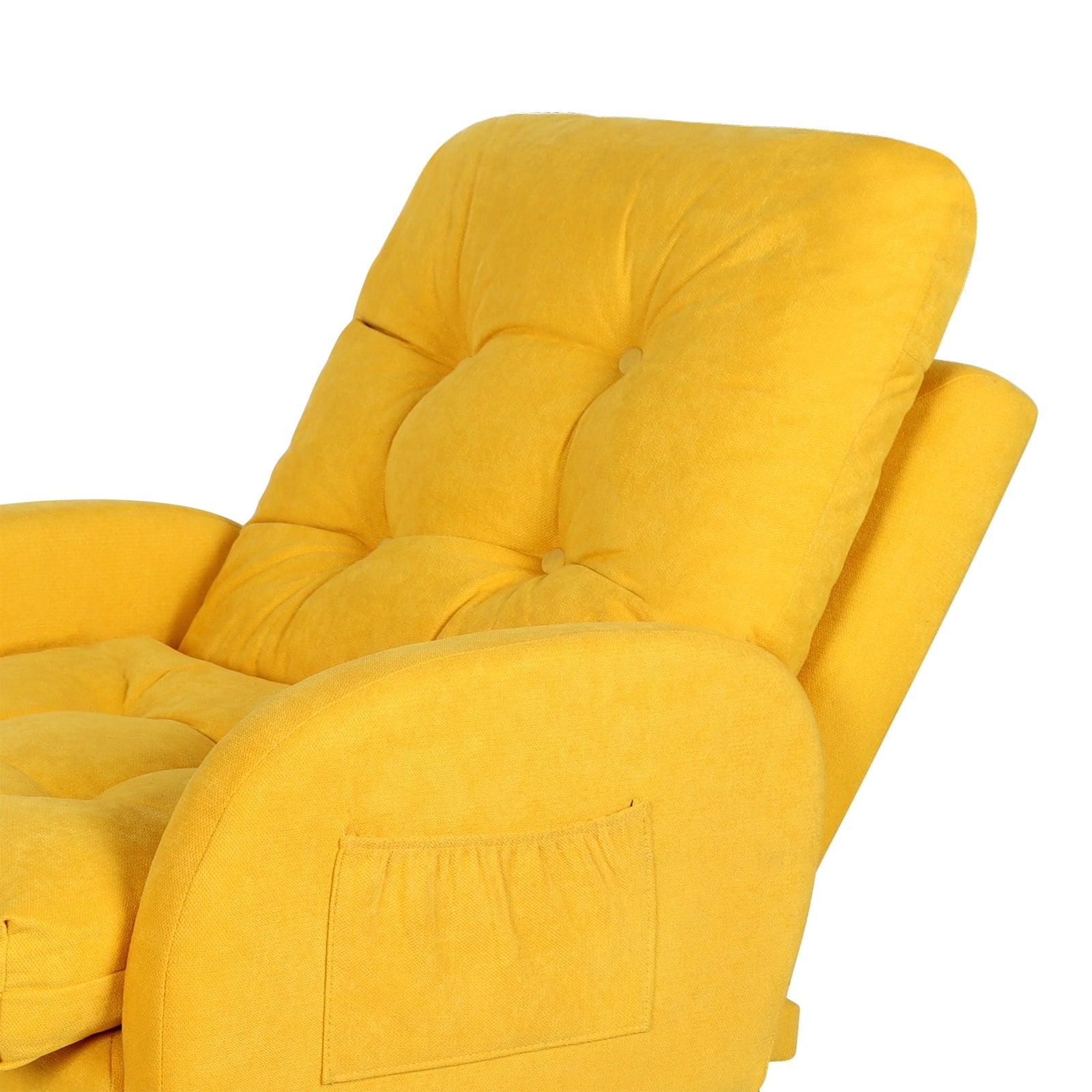 July's Song Accent Chair with Ottoman with Adjustable Backrest,Comfy Read Chair for Living Room with Side Pocket,Recliner Armchair and Ottoman for Bedroom,Yellow