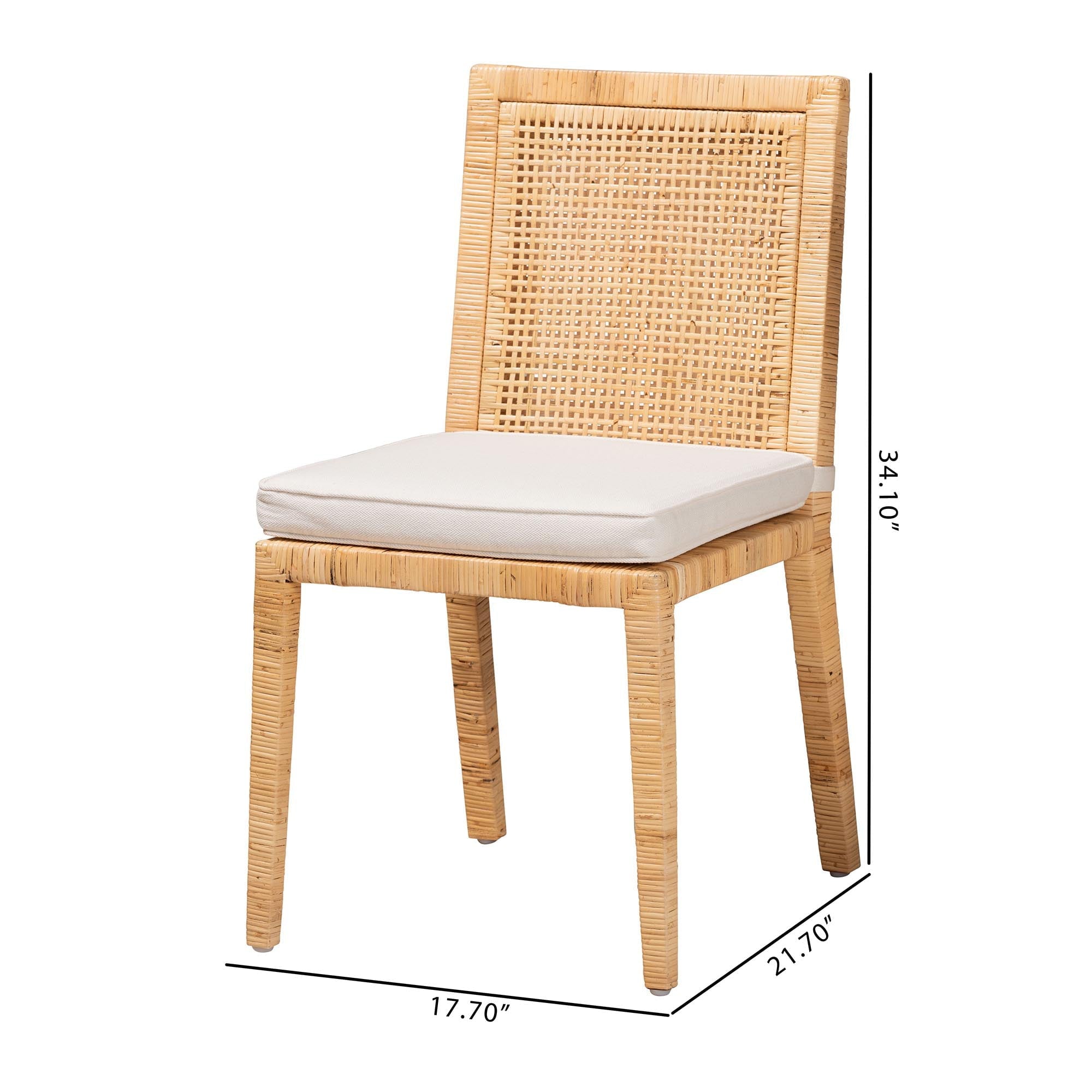 bali & pari Sofia Dining Chair, Natural