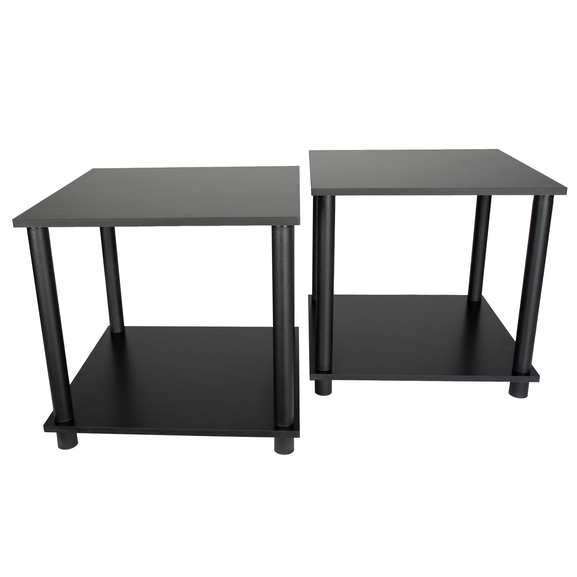Mainstays No Tools End Tables, Solid Black, Set of 2