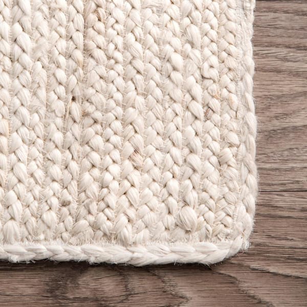 Rigo Chunky Loop Jute Off-White 9 ft. x 12 ft. Farmhouse Area Rug