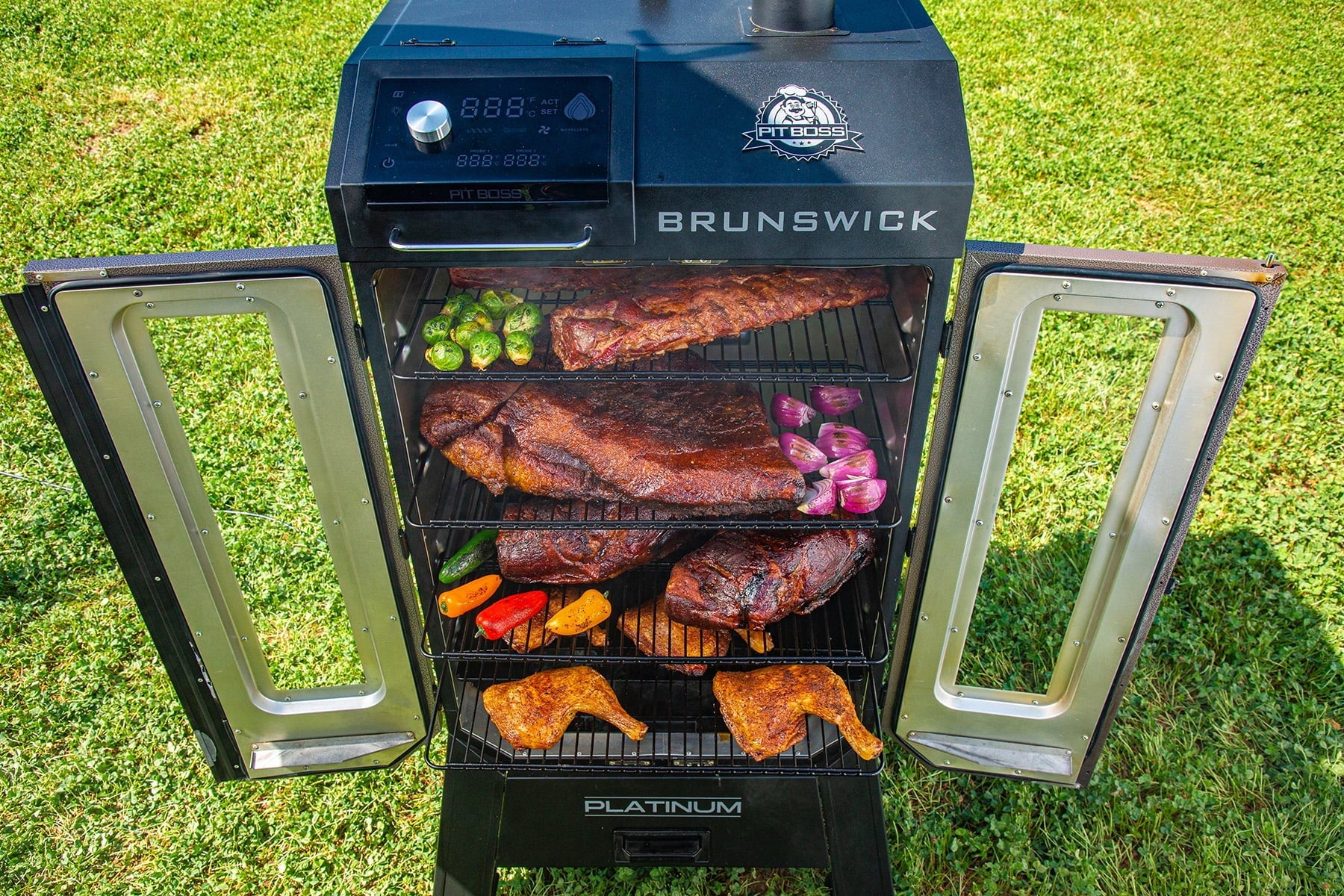 Boss Platinum Brunswick Wi-Fi? Enabled Wood Pellet Vertical Smoker