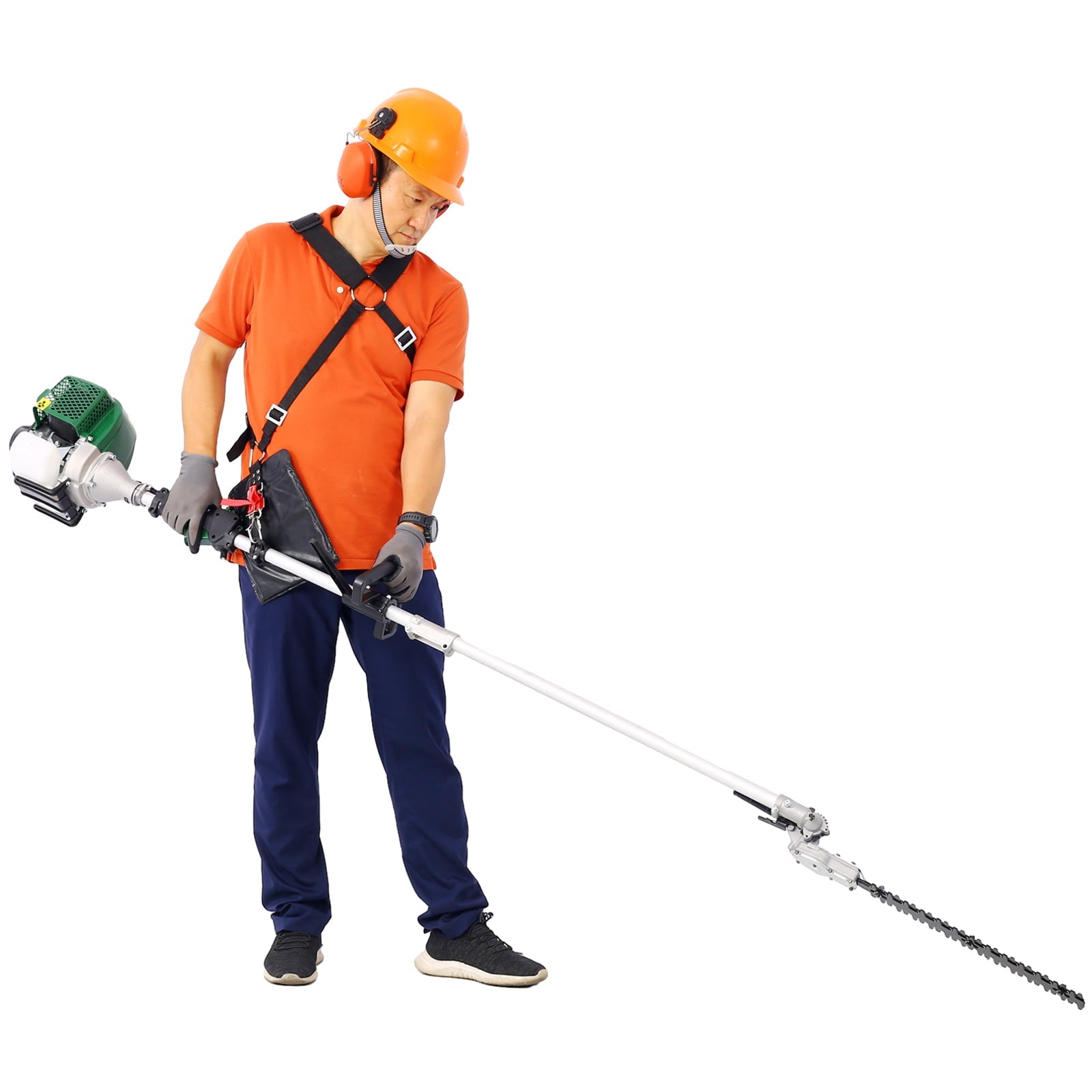 Buyweek 4 in 1 Multi-Functional Trimming Tool, 31CC 4-Cycle Garden Tool System with Gas Pole Saw, Hedge Trimmer, Grass Trimmer, and Brush Cutter EPA Compliant