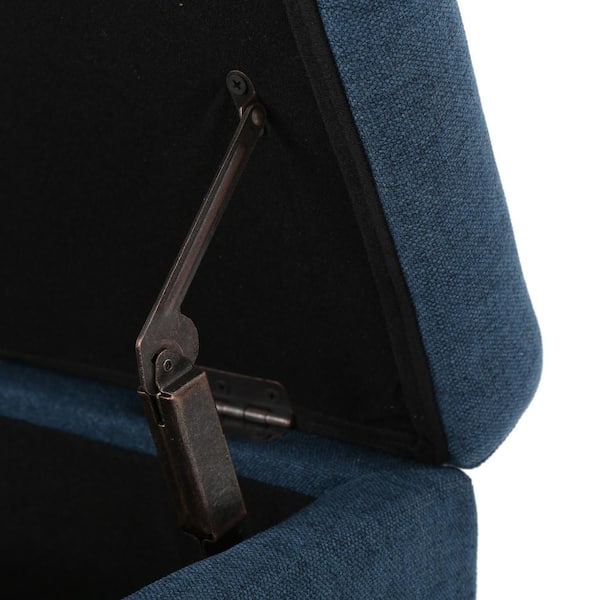 Chantelle Tufted Navy Blue Fabric Storage Ottoman