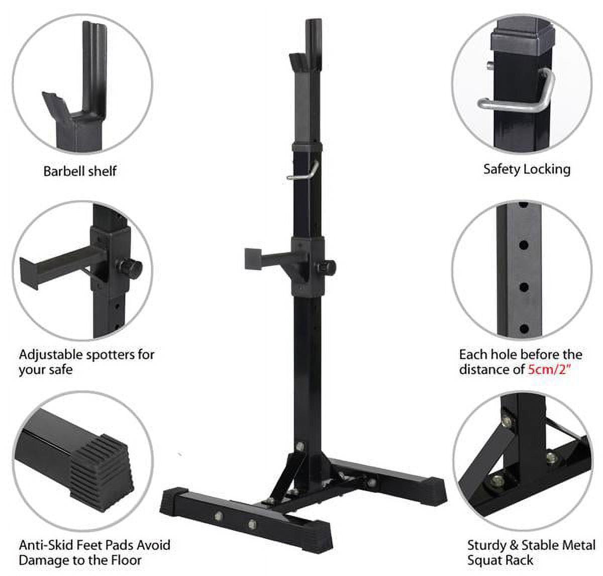 Easyfashion 2 Pieces Adjustable Adjustable Squat Rack Stand