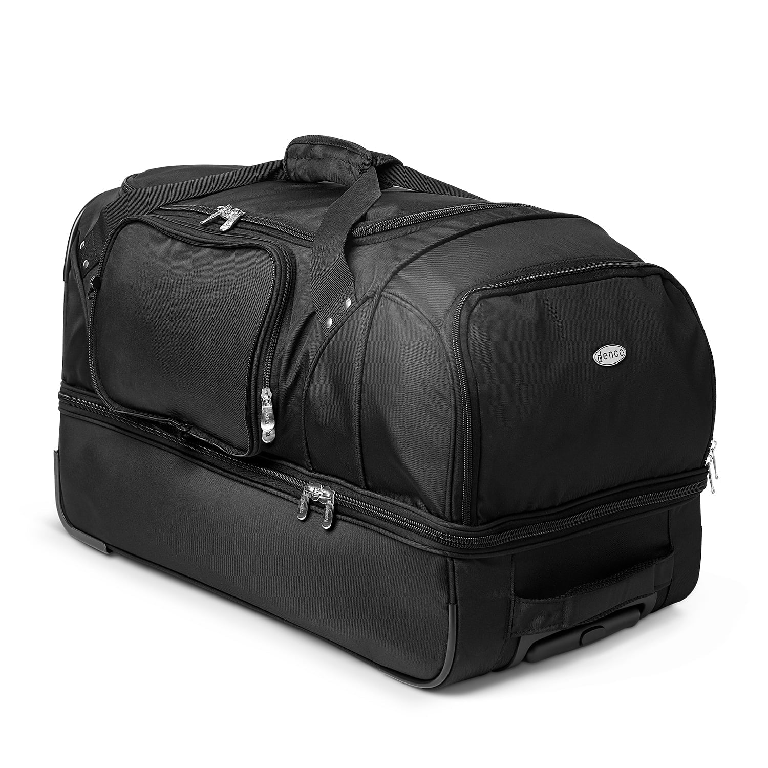 MOJO Las Vegas Raiders Black 27'' 2-Wheel Drop Bottom Rolling Duffel Bag