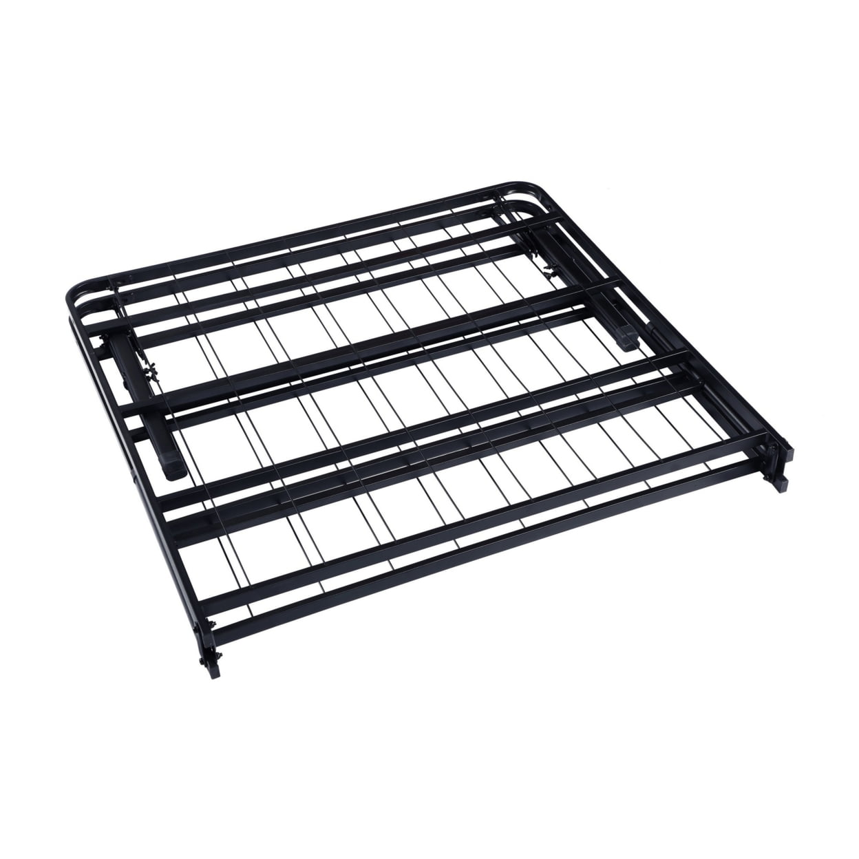 Folding Bed Frame Queen, Heavy Gauge Steel Metal, Underbed Space, Black