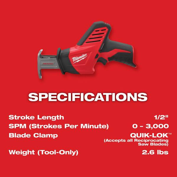 M12 12V Lithium-Ion HACKZALL Cordless Reciprocating Saw (Tool-Only)