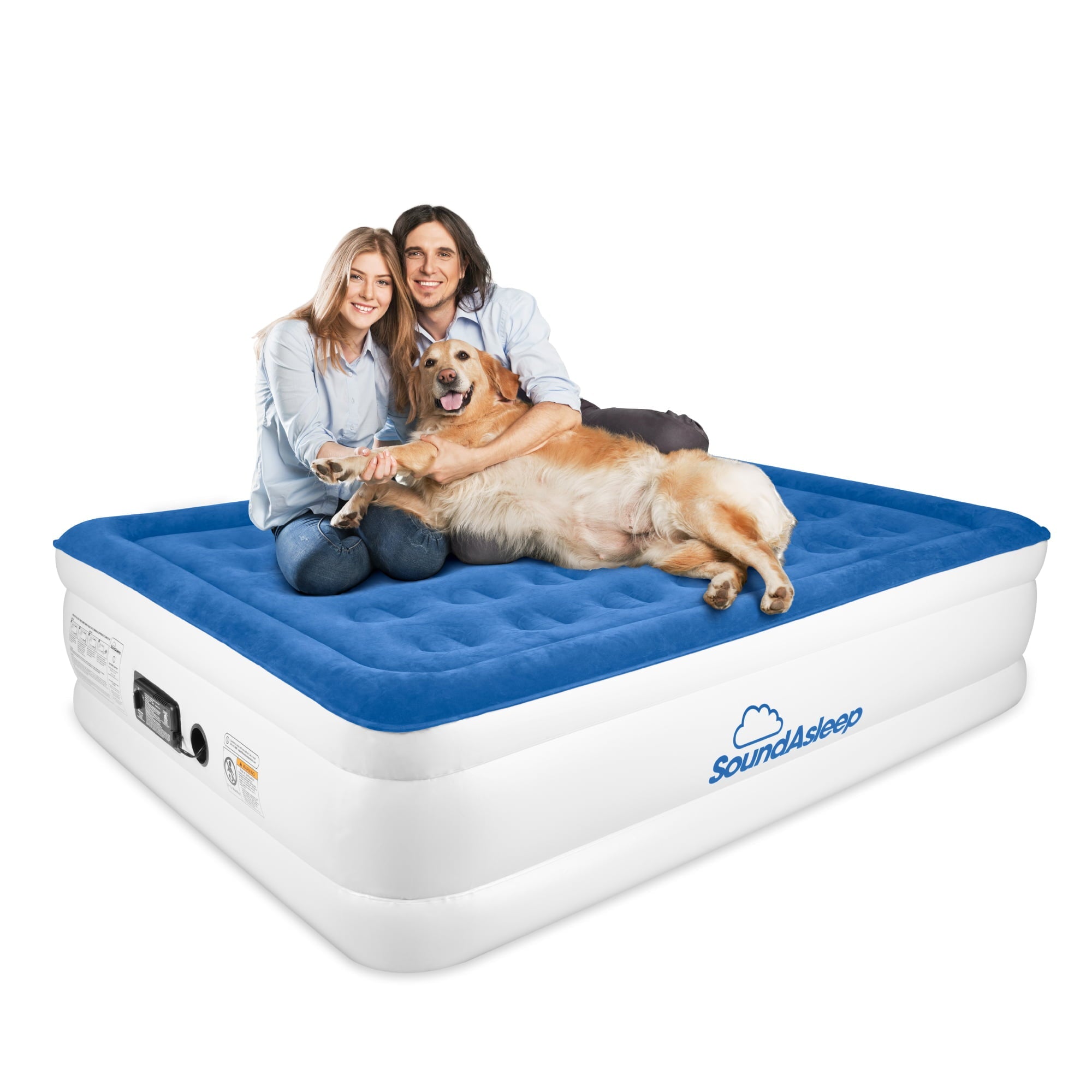 Dream Series Air Mattress with ComfortCoil Technology & Internal Built In High Capacity Pump - Queen Size