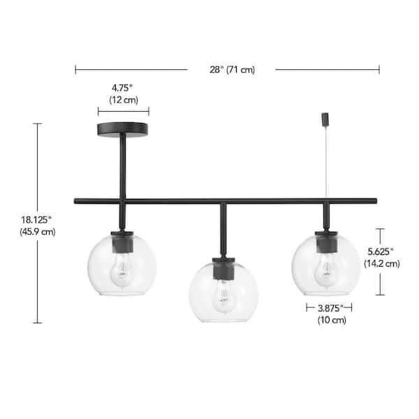 2.3 ft. 3-Light Matte Black Fixed Track Lighting Kit