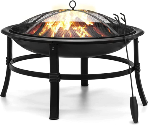 26 Inch Fire Pit for outside Outdoor Wood Burning Firepit Bowl Heavy Duty Bonfir