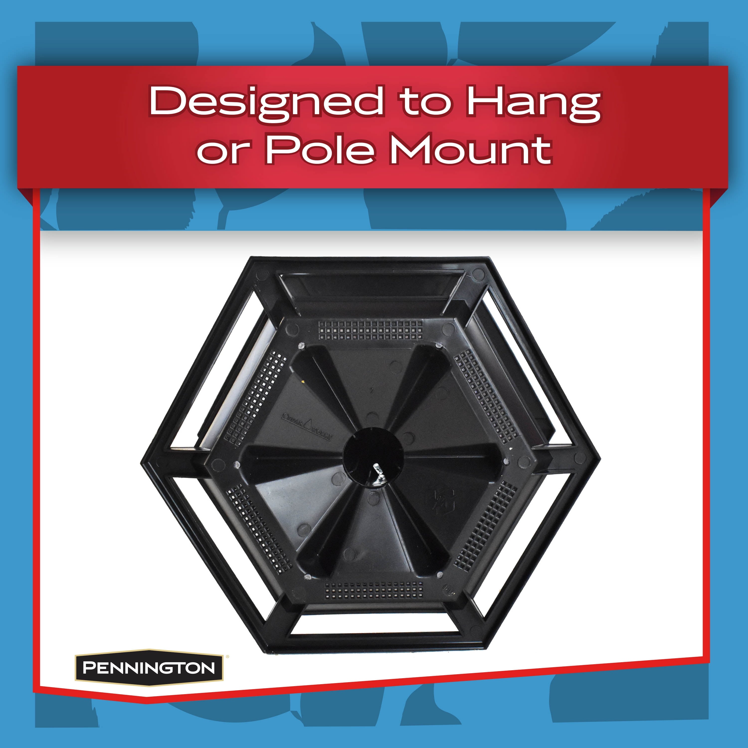 Pennington Black Plastic Hopper Cardinal Wild Bird Feeder, 6 lb. Capacity