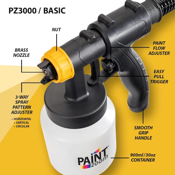 Deluxe 3000 Series 30 oz. Paint Containers, Handheld HVLP Paint Sprayer, 700 watt Spray Gun Tool, 3 Spray Patters