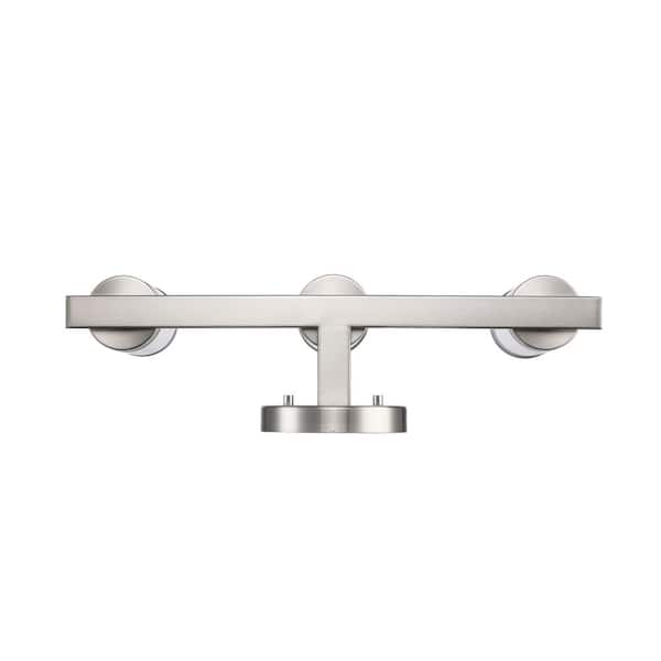 Loveland 16.625 in. 3-Light Brushed Nickel Bathroom Vanity Light Fixture with Clear Glass Shades