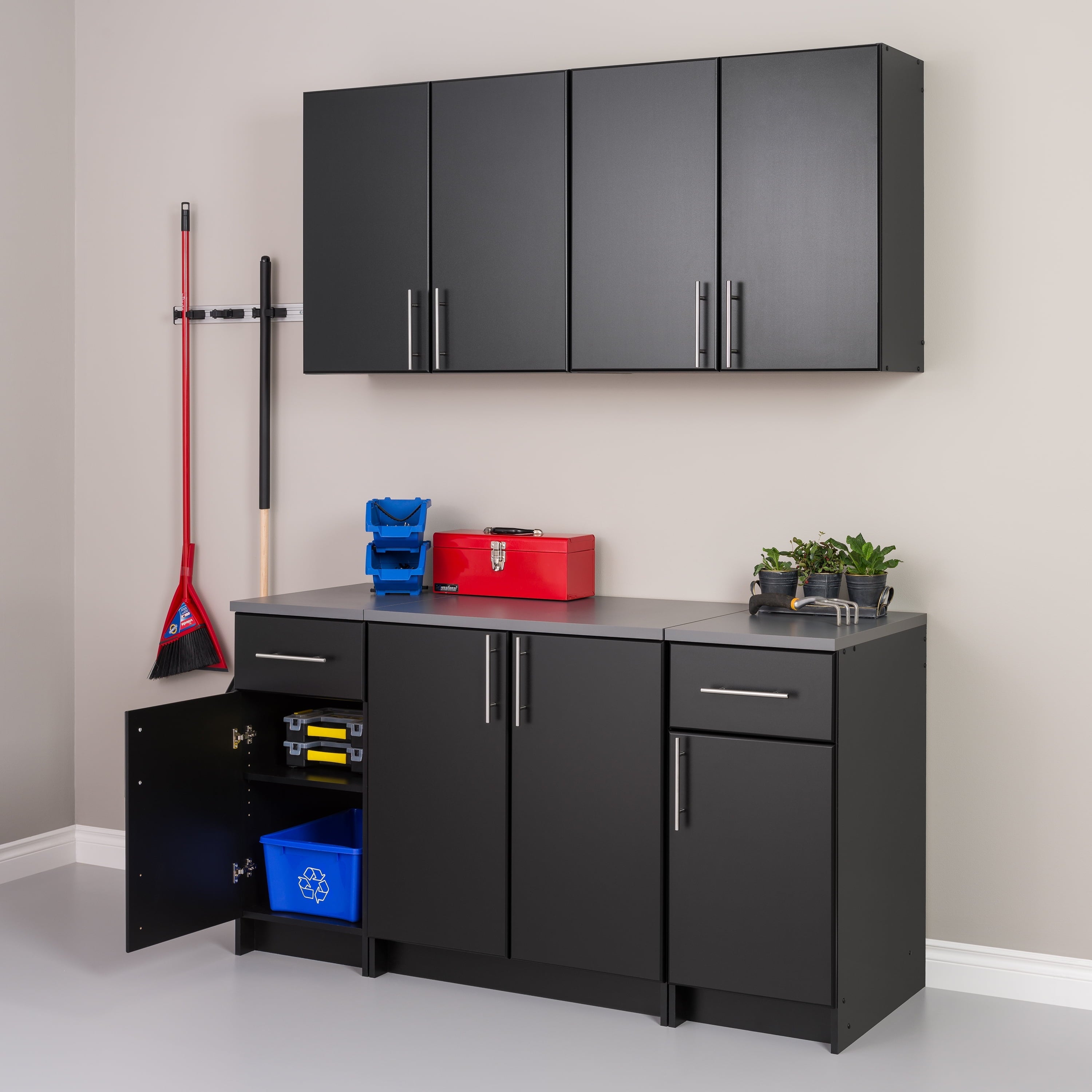 Prepac 1-Shelf Stackable Wall Cabinet, Black