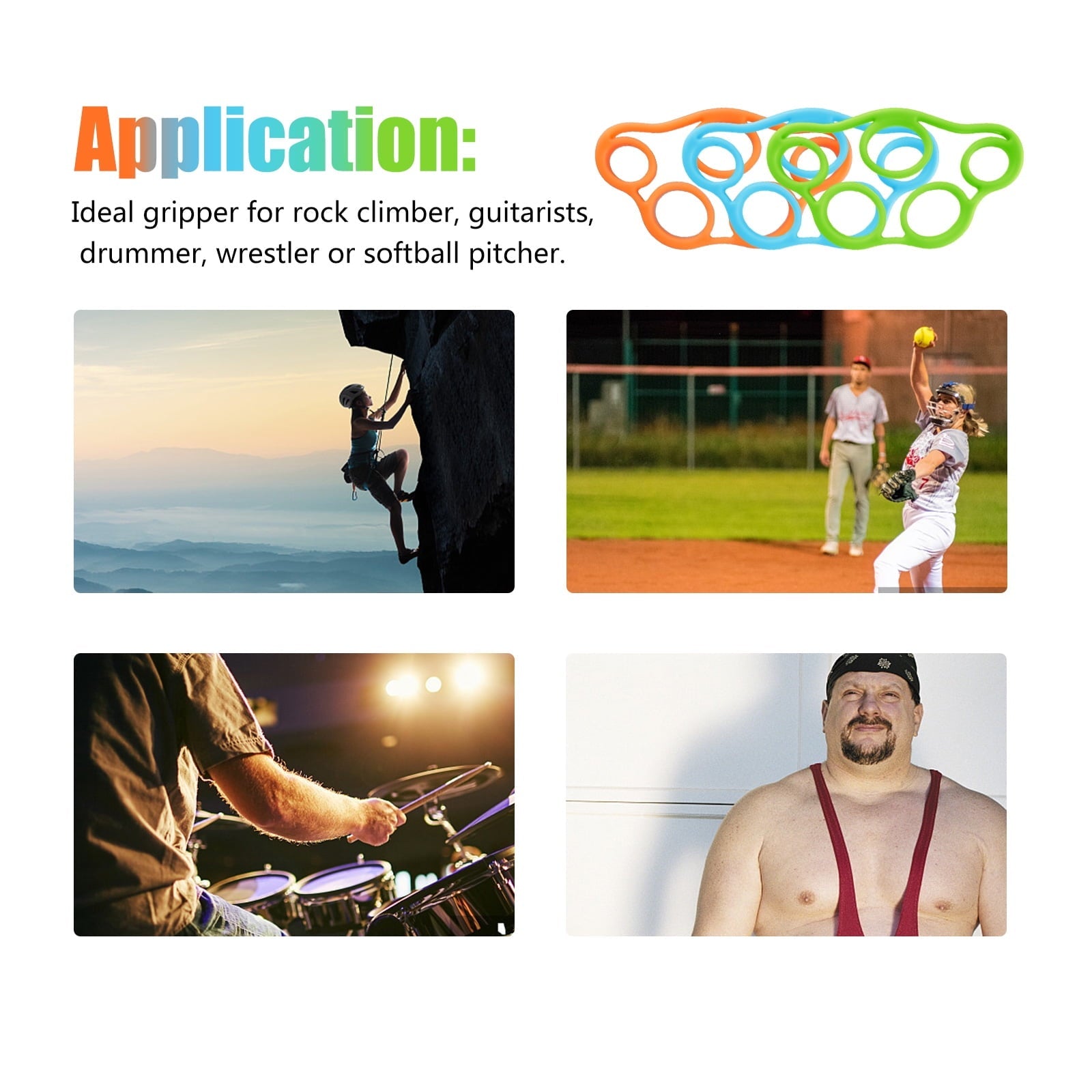 EEEkit 3pcs Finger Stretcher Hand Resistance Bands Hand Exerciser Finger Grip Strengthener Strength Trainer Gripper Set for Arthritis Carpal Tunnel Exercise Guitar Rock Climbing