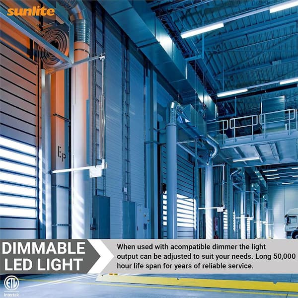 4 ft. 4680 Lumens Integrated LED Dimmable White Wraparound Light with Prismatic Lens, Selectable CCT 3000K, 4000K, 5000K