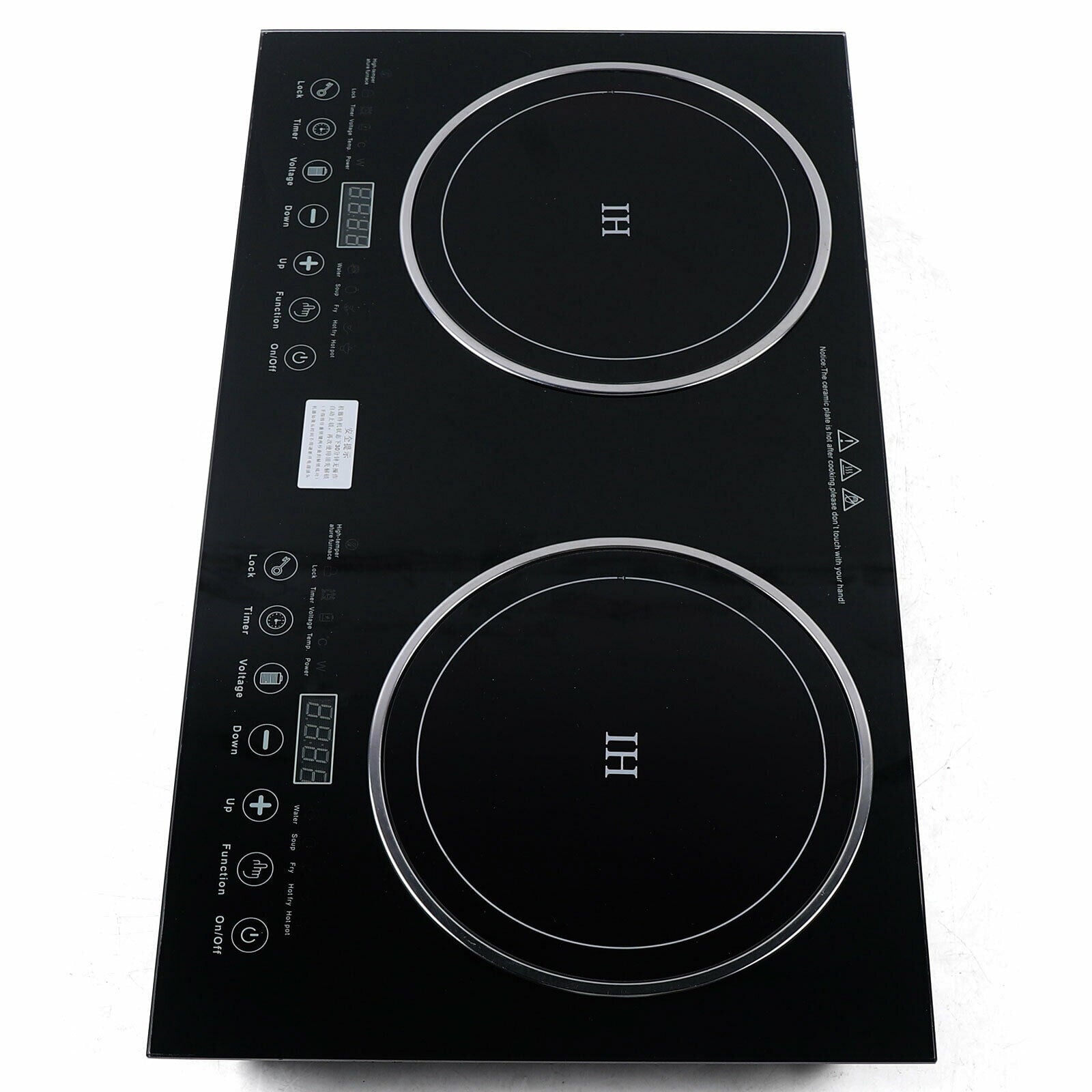 110V Electric Countertop/Built in Induction Ceramic Cooker Cooktop 2Burner 2600W
