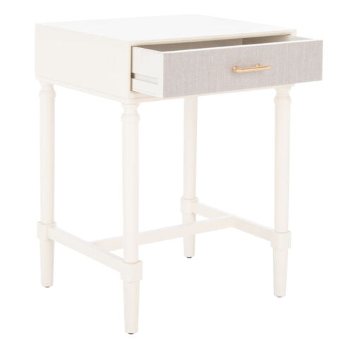 SAFAVIEH Estella 1-Drawer Accent Table | White |