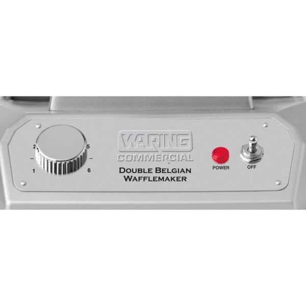 1400-Watt Double Waffle Silver Heavy-Duty Vertical Belgian Waffle Maker