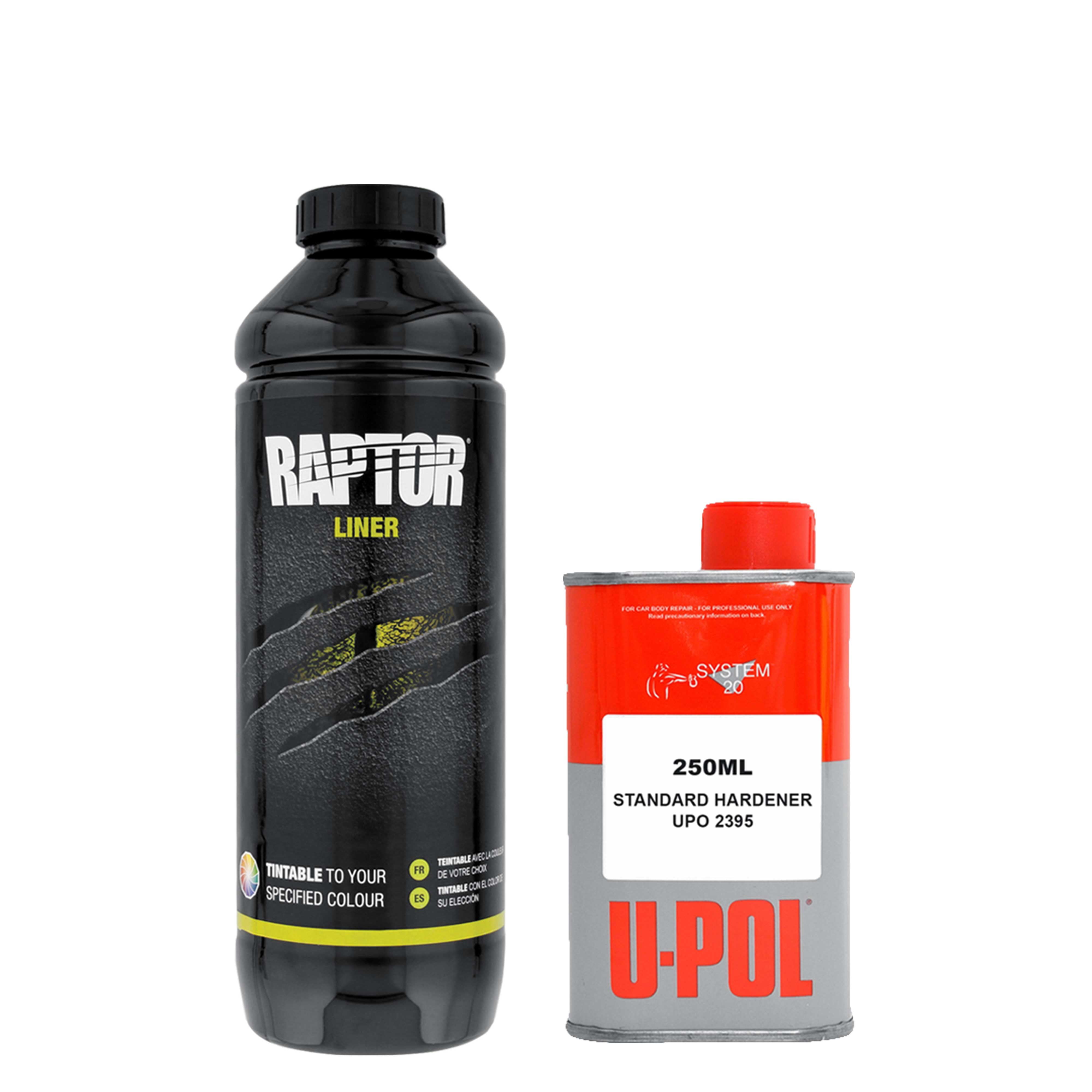 Custom Shop U-Pol Raptor Tintable Urethane Spray-On Truck Bed Liner 1 Quart Kit with Hardener