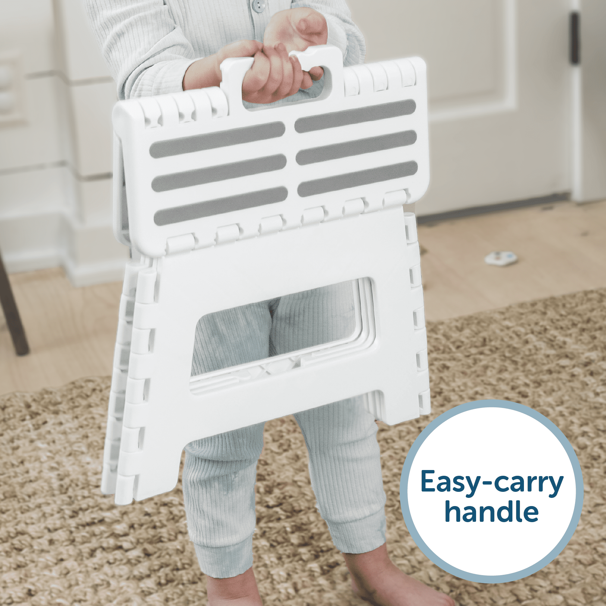 Jool Baby Click 'N Climb Locking Step Stool, Non-Slip, Carry Handle - White