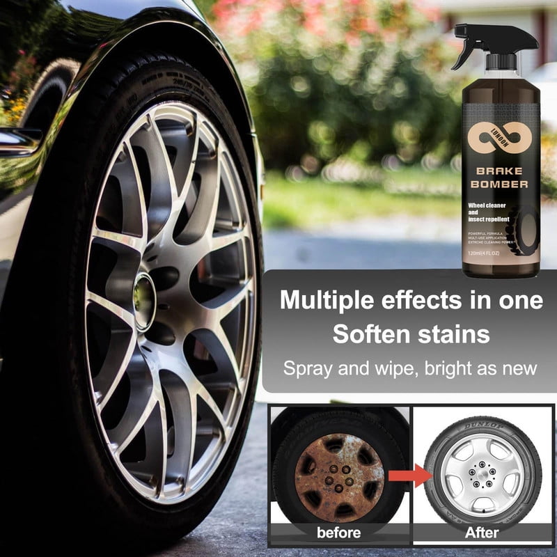Stealth Brake Bomber Wheel Cleaner, Brake Bomber Spray 120 ml, Non-Acid Wheel Cleaner for Cleaning Wheels and Tires, Rim Cleaner & Brake Dust Remover (3pcs)